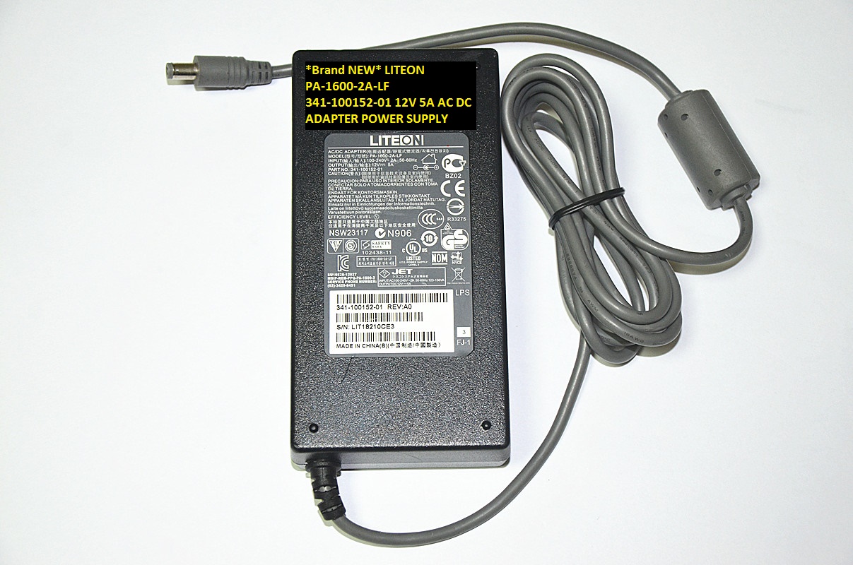 *Brand NEW* LITEON PA-1600-2A-LF 341-100152-01 12V 5A AC DC ADAPTER POWER SUPPLY